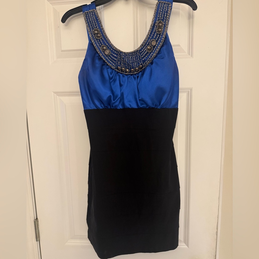 Trixxi Royal Blue and Black Dress - Picture 3 of 6